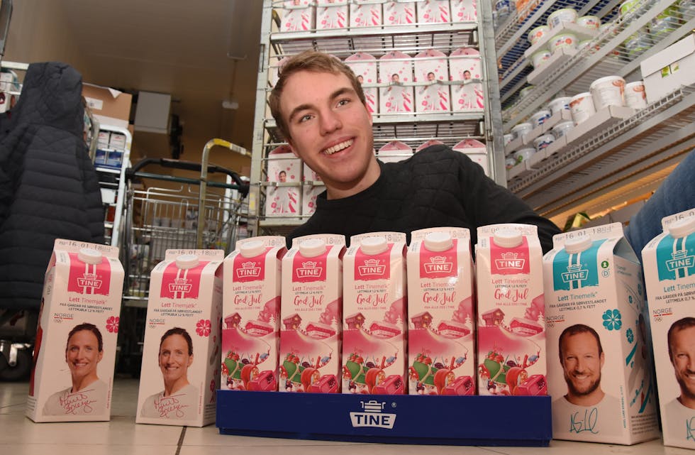 Thomas Karbøl Oxaal blir mjølkekartongkjendis når han fram til 5. mars skal pryde 4,2 millionar lettmjølkskartongar som ein del av Tine sin OL-kampanje. Foto: Even Emberland.