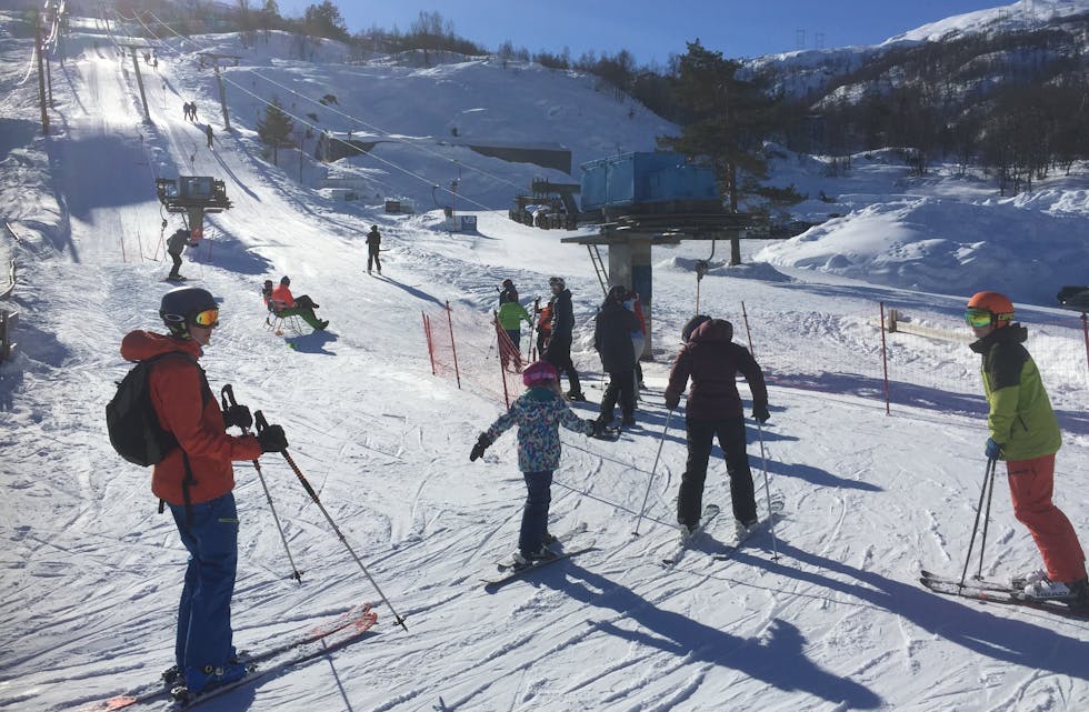 Påskevêr Sauda Skisenter ferskt bilde
