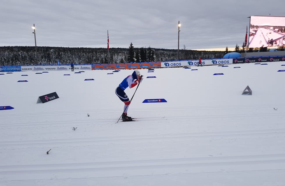 Thomas Karbøl Oxaal tok gullet etter å ha henta og distansert konkurrentane i god tid før målstreken. Foto: John Teodor Oxaal.