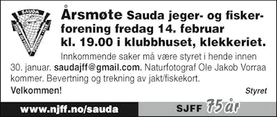 Sauda Jeger og Fiskeforening 2020-08 arsmote