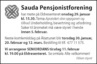 Sauda Pensjonistforening 2020-07