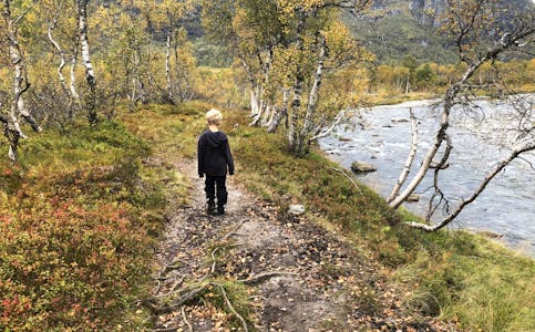 Stien mellom Indrejordet og Kulthaug er for det meste fin og fast og innbydande. 
