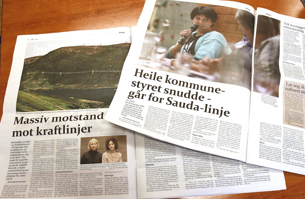 Debatten om kraftlinjer i Etne har fått stor spalteplass i lokalavisa Grannar.