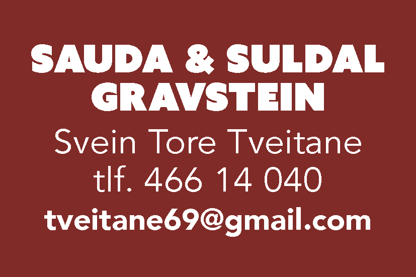 Sauda & Suldal Gravstein : Tveitane _ forsidebilde