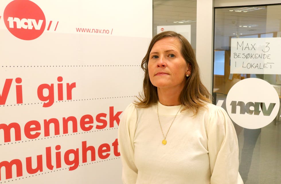 Leiar ved NAV Sauda og Suldal, Anne Birkeland, seier at dei tilsette er prega av drapet på ein NAV-tilsett i Bergen denne veka. Foto: Andreas Isaksen.
