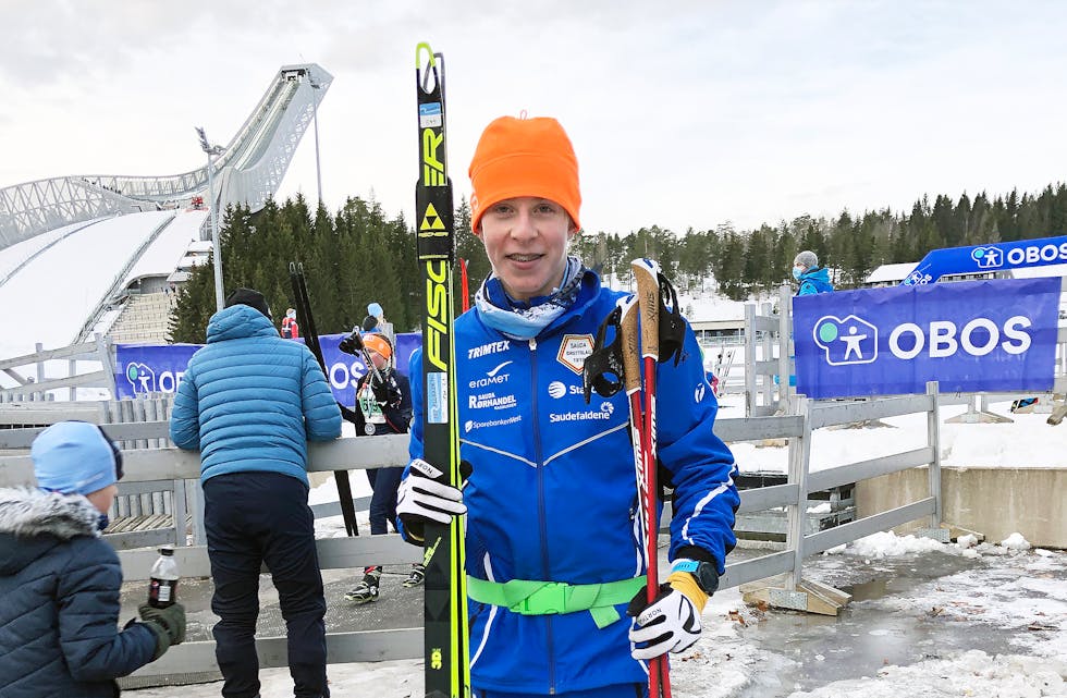 Elias Dybing klinka til med siger i sitt første renn i Holmenkollen då han gjekk inn til 1. plass i 14-årsklassen under Oslo Skifestival. 