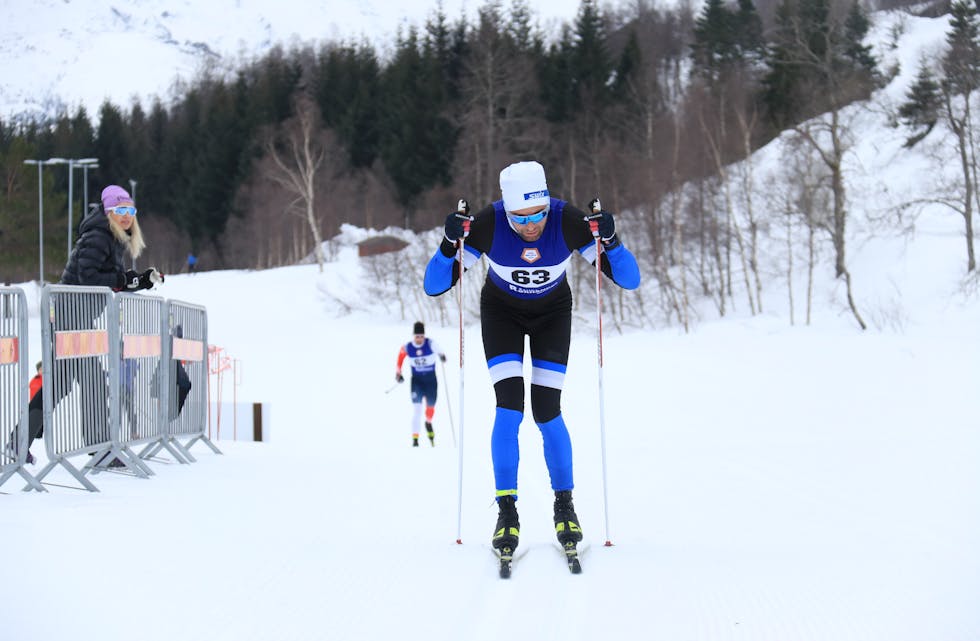 Geir Magne Ness. IL NY Von gejkk til topps begge dagar under den 42. utgåva av Saudasprinten. Her frå målgang i laurdagsrennet.