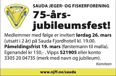 Sauda Jeger og Fiskeforening 2022-17 jubileumsfest
