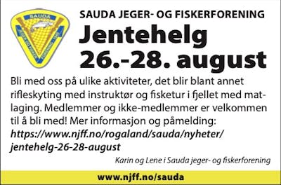 Sauda Jeger og Fiskeforening 2022-43 jentehelg