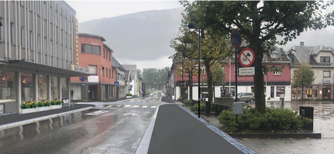 Rogaland fylkeskommune planlegg å bygge miljøgate gjennom Sauda sentrum.