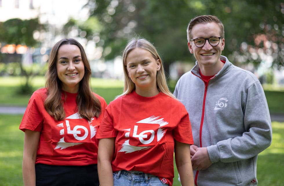 Aleksandra Seljeseth, Julia Eikeland og Sindre Hornnes i LOs sommerpatrulje.