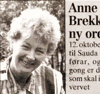 Sauda første kvinnelege ordførar, Anne Marie Brekke. 
