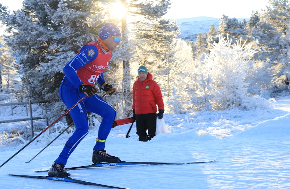 Ola Martin Øverland i aksjon på Hovden tildegare i vinter. 