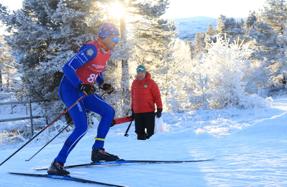 Ola Martin Øverland i aksjon på Hovden tildegare i vinter.