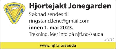 Sauda Jeger og Fiskeforening 2022-25 hjortejakt