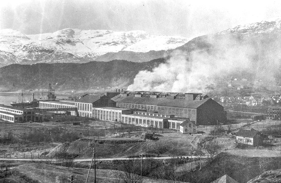 Smelteverket i Sauda i 1929.