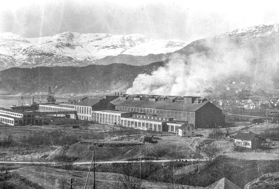 Smelteverket i Sauda i 1929.