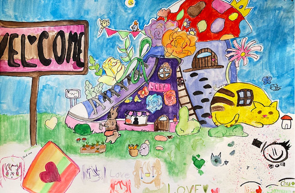 Dagens kunstnar er 14 år gamle Emma Andersen. Ho har malt dette bildet med akvarellfarger.