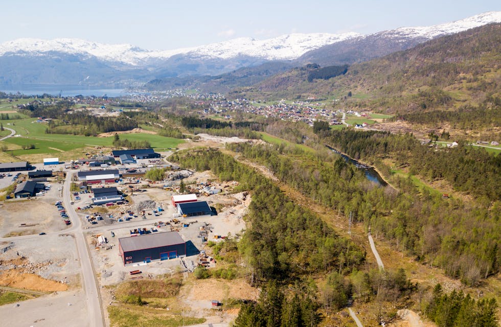 Her er ammoniakkfabrikken på Birkeland planlagt bygd.