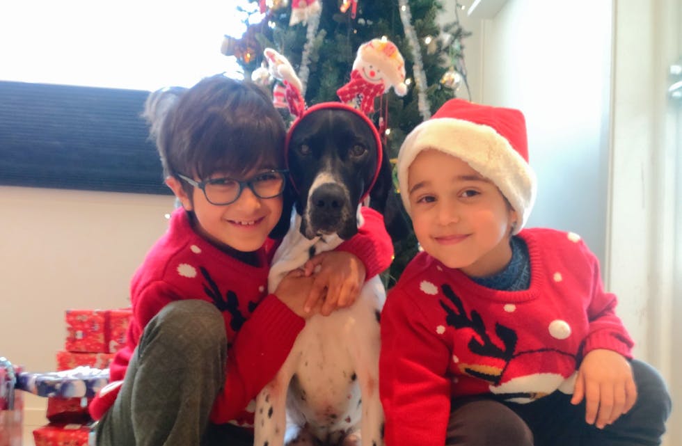 Patrick, Luna og Aron ønsker alle ei riktig god jul. 