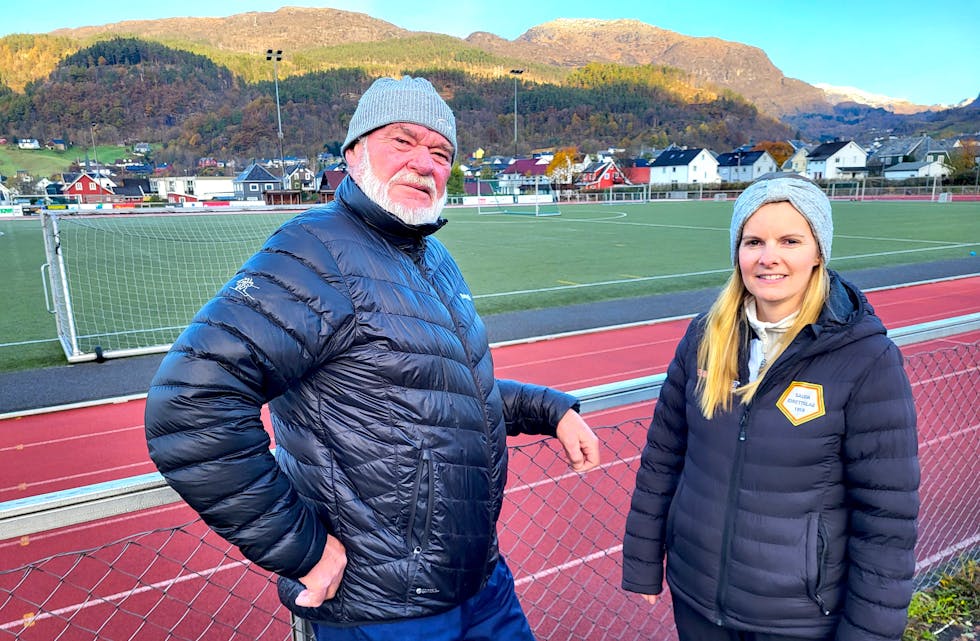 Styreleiar Fritz Holm og dagleg leiar Kristina Sandanger Nygård i Sauda idrettslag.