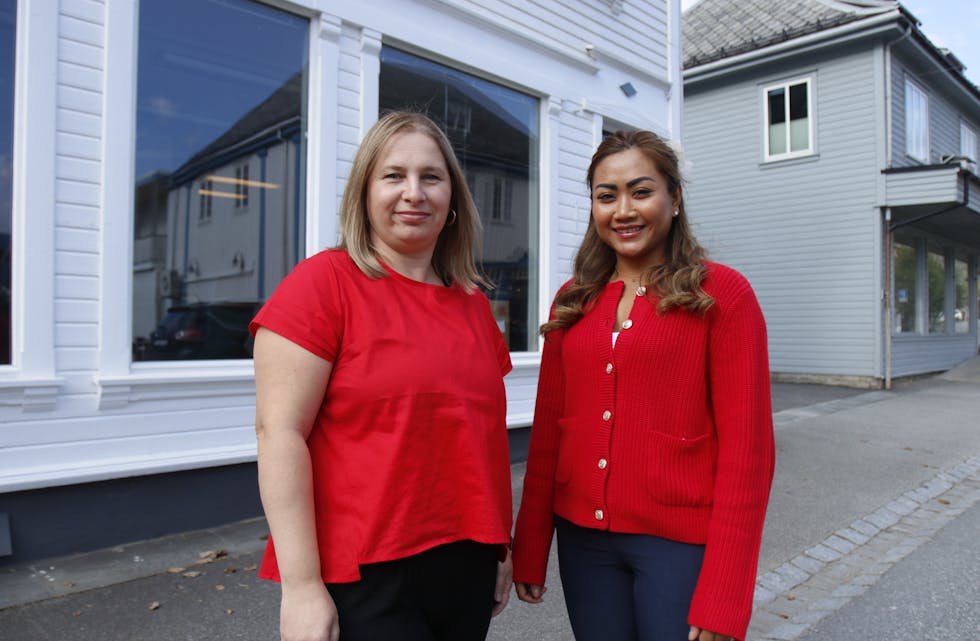 Andreea Nica (til venstre) og Patthana Wichuma har opna både Andreea Kafé og Sauda Sushi i nyoppussa lokale i Rådhusgata.