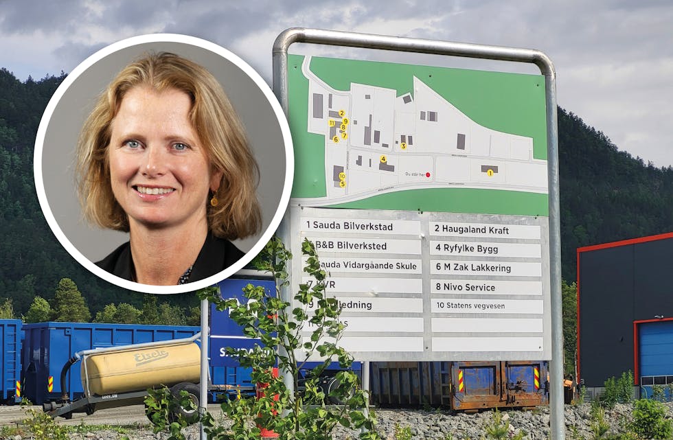 Administrerande direktør i Iverson eFuels, Hege Økland (innfelt), skildrar det som viktig og gledeleg at selskapet har fått på plass avtalar med bedriftene på Birkeland som må relokaliserast dersom ein ammoniakkfabrikk skal byggast på området.
