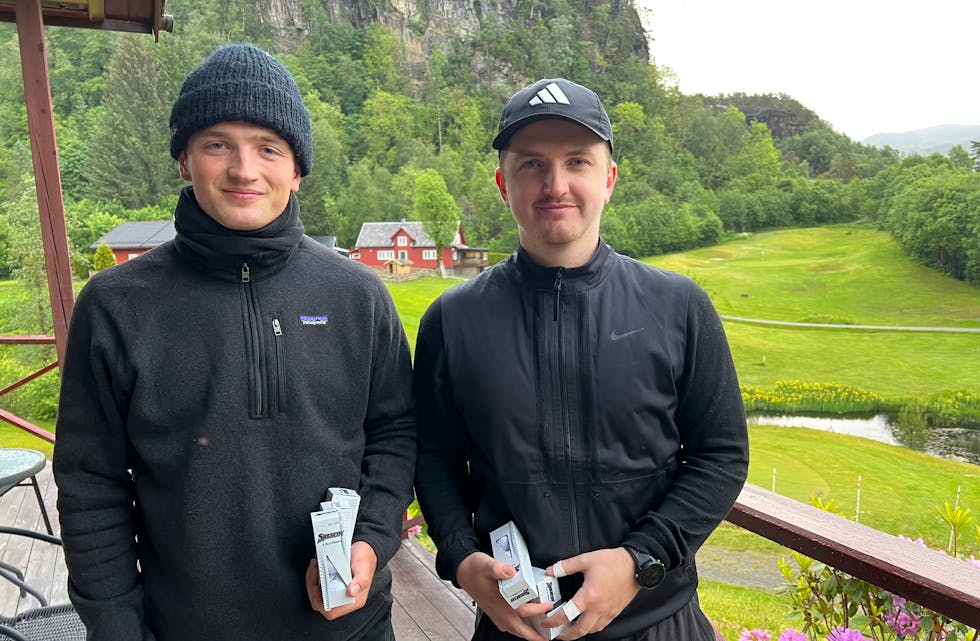 Thomas Kanestrøm og Marcus Ramsnes var best i onsdagens parturnering på Sauda golfbane.