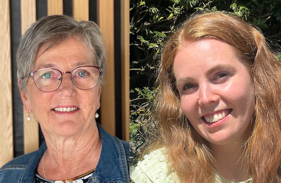 Elin Kjellstad (venstre) og Susanne Yksnøy frå Sauda SV.